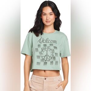Volcom Just A Trim Short Sleeve Crop Top